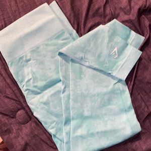 Gymshark mint green camo seamless leggings